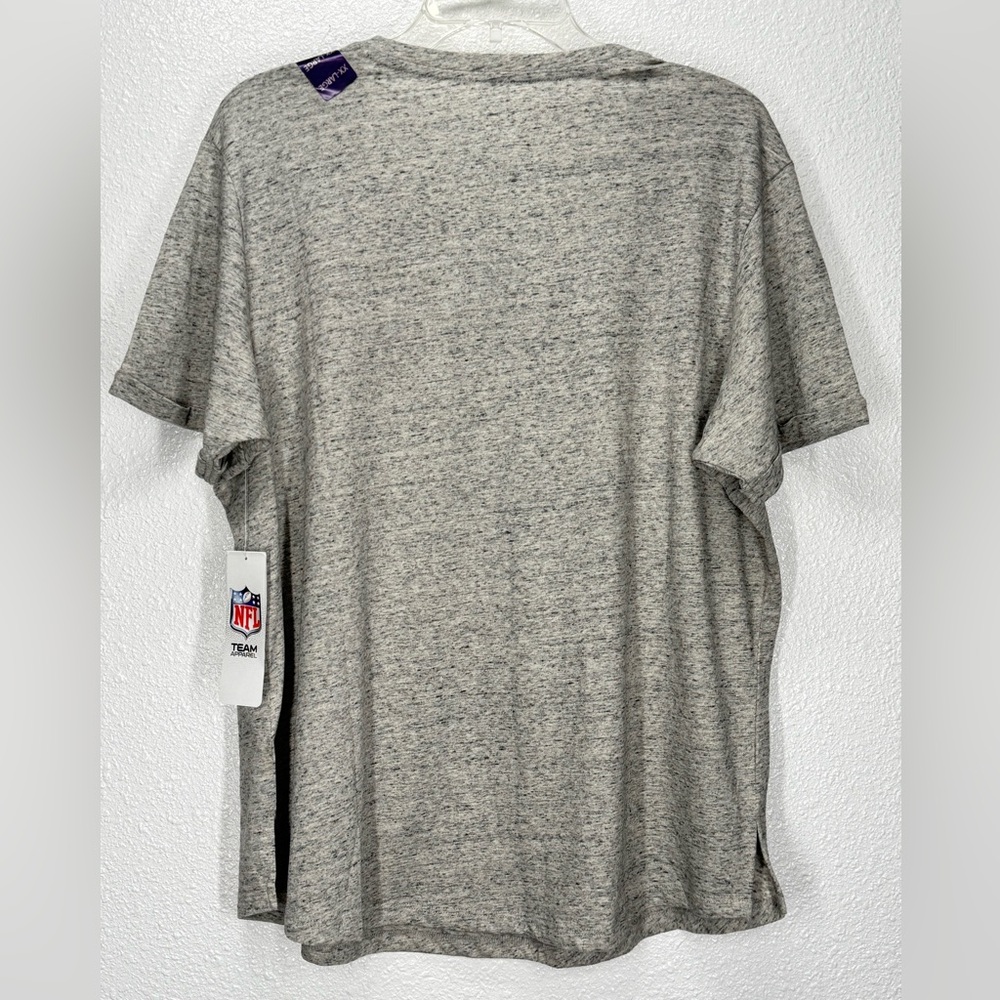 KC Chiefs NFL Team Apparel Rolled Short Sleeve Tee XXL Oatmeal Heather - Picture 2 of 8